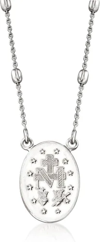 Miniatura 5 de Ross-Simons Italian Sterling Silver Miraculous Medal Bead Station Necklace