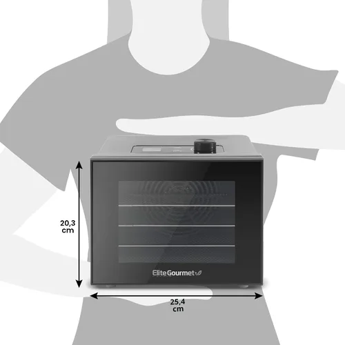 Miniatura 7 de Elite Gourmet - Deshidratador de alimentos, bandejas de acero inoxidable, controles de temperatura ajustables, aperitivos de jerky, hierbas, frutas