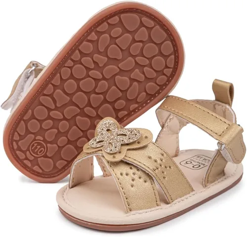 Miniatura 133 de Meckior Sandalias de verano con punta abierta y suave de piel sintética para bebés y niñas pequeñas