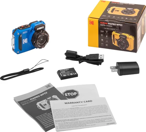 Miniatura 7 de Kodak PIXPRO WPZ2 - Cámara digital + estuche negro para apuntar y disparar + tarjeta microSDHC de 32 GB (azul)