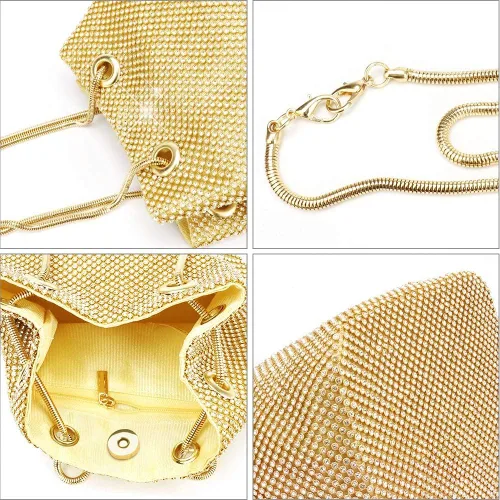 Miniatura 7 de Bolsa de noche para mujer, tamaño mejorado, bolsa de cubo de diamantes de imitación, bolsa de hombro brillante para fiesta, boda, cita nocturna