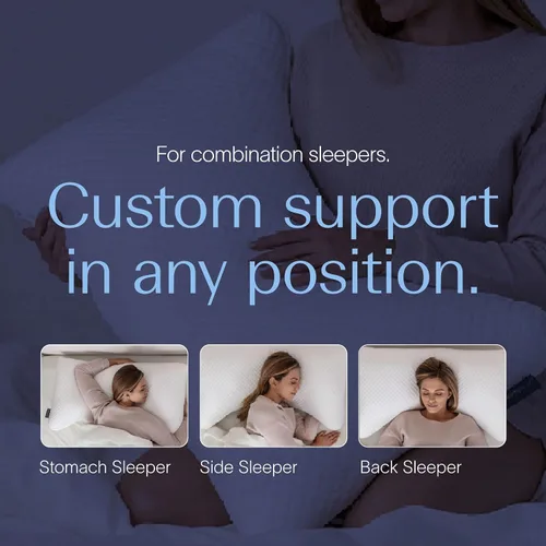Miniatura 5 de DreamyBlue Almohada Luna • Loft ajustable, funda de lujo, espuma viscoelástica triturada • para dormir de espalda, de lado y de combinación •