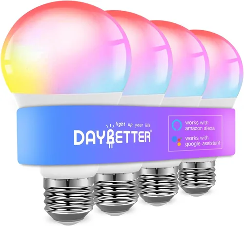 Miniatura 10 de DAYBETTER Bombillas inteligentes, bombilla Alexa, bombillas WiFi, bombilla RGBCW que cambia de color A19 9W 800LM, bombillas inteligentes que