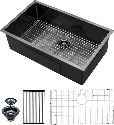 Miniatura 39 de Mocoloo Fregadero de barra de montaje inferior de 15 pulgadas, fregadero de cocina pequeño de 15 x 15 pulgadas, calibre 18, de acero inoxidable