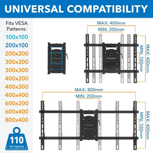 Miniatura 7 de Mount-It! Soporte de pared de brazo largo, soporte de pared con brazo articulado de extensión de 40 pulgadas, compatible con pantallas 42, 47, 50