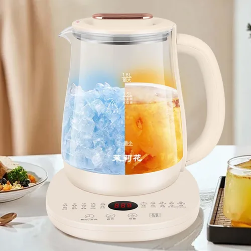 Miniatura 6 de Olla para preservar la salud, hervidor eléctrico con control de temperatura, para sopa, gachas, té de hierbas, base de acero inoxidable, panel
