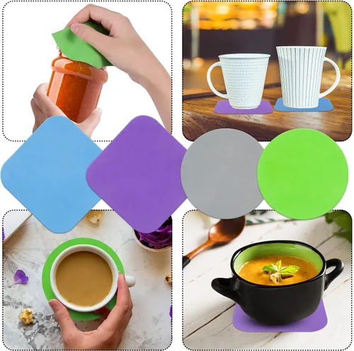 Miniatura 7 de Almohadilla de agarre para abridor de tarros, 4 pinzas de goma para tarros de tapa multifunción para personas mayores con artritis manos débiles