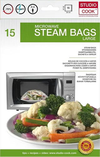 Miniatura 11 de Bolsas para asar en horno, asar en bolsas de carne y mariscos, accesorios de cocina para cocinar, transparentes, paquete de 10, medianas
