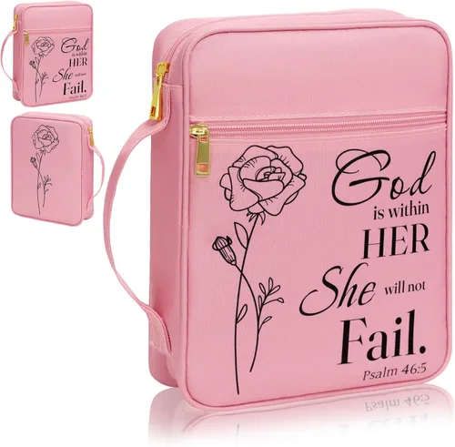 Miniatura 13 de GUEER Funda para Biblia para hombres, Portabiblia, Funda para Biblia Bolsa Organizadora de Transporte, con Cremallera y Bolsillos para Biblia
