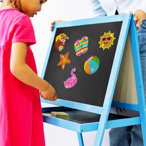 Miniatura 3 de Mlife 6 imanes de arte de diamantes, kits de arte de diamantes para nevera para adultos, niños pequeños, pequeños kits de arte de diamantes