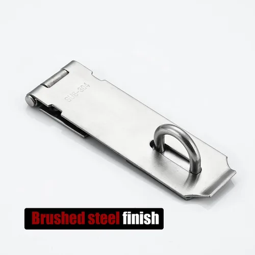 Miniatura 7 de JQK Cerrajo de puerta con candado, de acero inoxidable de 5 pulgadas, paquete de seguridad con cierre de cerrojo, acabado cepillado, 4
