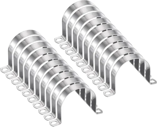 Miniatura 84 de HARFINGTON 10 abrazaderas de conducto de 5/16 pulgadas y 0.315 in, abrazadera de tubo M8 U, correa de tubo rígida de acero inoxidable, soporte