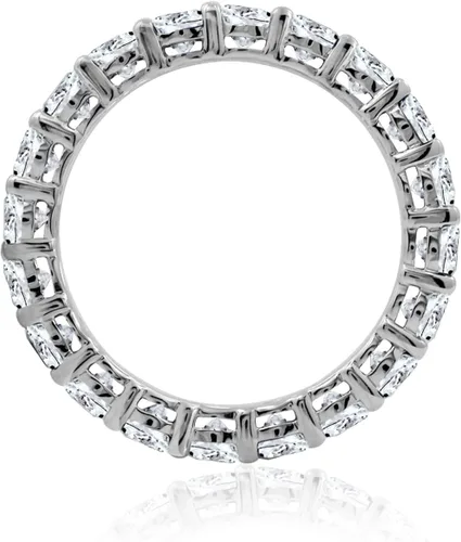 Miniatura 16 de Amazon Essentials Anillo de plata de ley chapada en platino o oro con circonita cúbica redonda de elementos infinitos