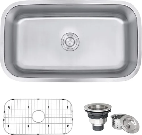 Miniatura 12 de Fregadero para cocina, Ruvati Parma, montaje bajo encimera, calibre 16, RVM4131 Acero inoxidable