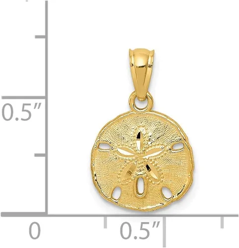 Miniatura 3 de Colgante de oro amarillo de 14 quilates pulido y con textura de Sanddollar de Noble Collections