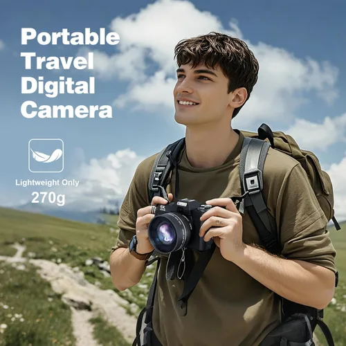 Miniatura 8 de Cámara digital 6K de 64 megapíxeles para fotografía y videoblogs para YouTube, pantalla giratoria de 180°, zoom autofocus de 16X, cámara de belleza