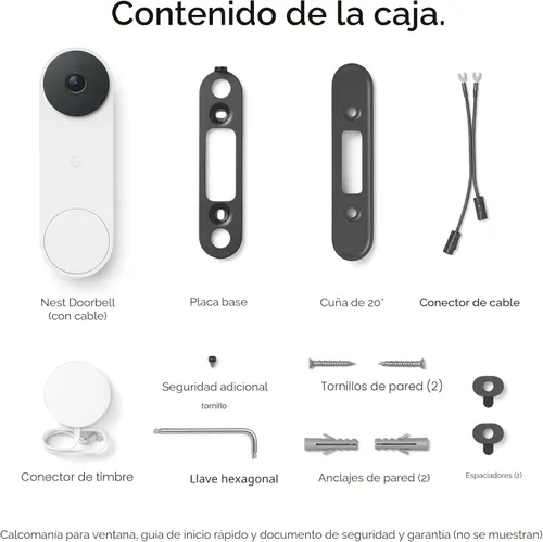Miniatura 13 de Timbre de video Nest de Google (con cable, 3.ª generación) - Video 2K y Gemini, Vista en vivo, Visión nocturna, Audio de 2 vías - Funciona con Nieve