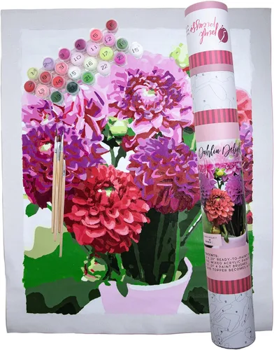 Miniatura 20 de Pink Picasso Kit de Pintura Floral Botánica por Números para Adultos y Adolescentes Juegos de Kits de Pintura Acrílica DIY en Lienzo 16x20