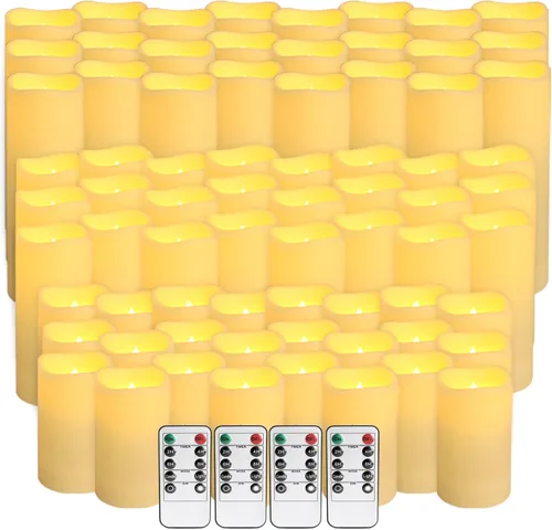 Miniatura 14 de fclayvts Paquete de 24 velas LED sin llama con control remoto, velas eléctricas parpadeantes, velas temporizadoras, llama 3D, para Halloween