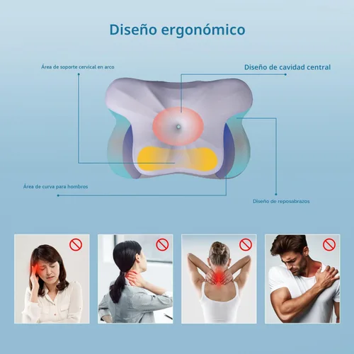 Miniatura 6 de Almohada cervical de espuma viscoelástica sin talco Butterfly-Shaped Ergonomic Design, For Side/Back/Stomach Sleepers, Breathable with Pillowcase