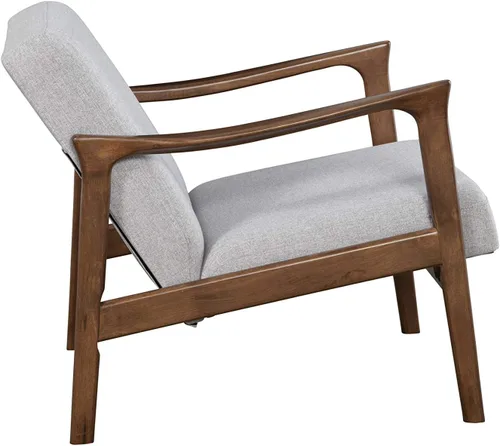 Miniatura 8 de Alpine Furniture Zephyr - Silla de salón retro de mediados de siglo con brazo de madera tapizado, muebles de sala de estar, 33 pulgadas de ancho x