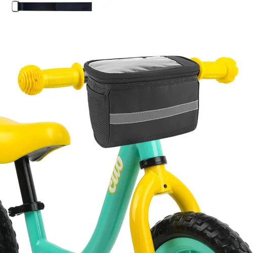 Bolsa de Manillar para Bicicleta Infantil con Montura para Teléfono y Enfriador - Cesta Frontal para Bicicleta de Niños, Niñas, Niños Pequeños,