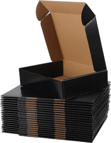 Miniatura 13 de Hoikwo Paquete de 40 cajas de envío de 4 x 4 x 2 para pequeñas empresas, cajas de cartón de embalaje negras, caja de embalaje de correo móvil
