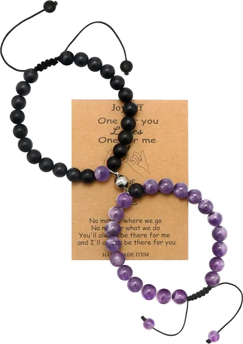 Pulseras magnéticas a juego con tu novio y novia con cuentas para mujeres, hombres, amantes de los mejores amigos, pulseras de conexión para regalo