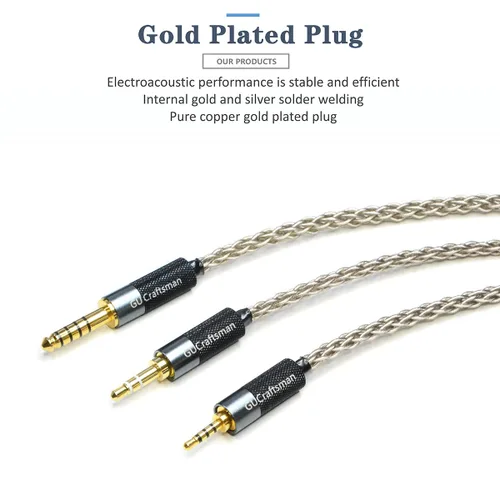 Miniatura 4 de Cable adaptador de auriculares portátil de 0.098 in equilibrado macho a 0.173 in, cable adaptador de auriculares portátil de cristal único 6N