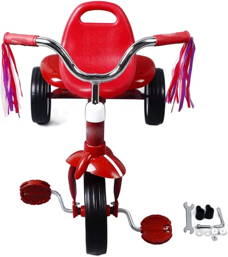 Triciclo para niños pequeños, triciclo para niños con caja de almacenamiento abatible, asiento ajustable de 3 posiciones, diseño plegable,