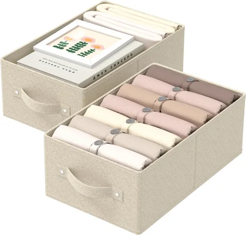 Miniatura 8 de Organizador plegable para guardar ropa, cajas de almacenamiento para organizar el hogar, cestas cúbicas de tela, para oficina y armario, gris