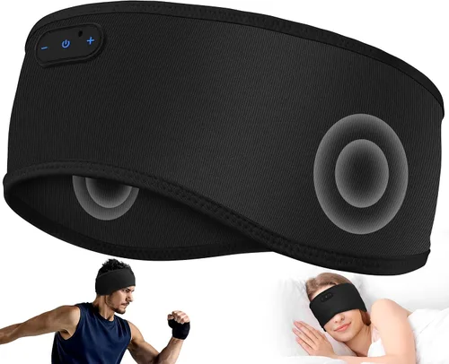 Miniatura 8 de MUSICOZY Auriculares para dormir de algodón de bambú, auriculares inalámbricos Bluetooth 5.4 para dormir de lado, diadema para dormir de lado