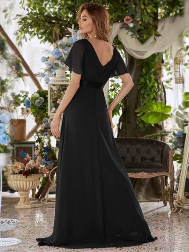 Miniatura 2 de Ever-Pretty 09890 - Vestido largo de noche con cuello en V y manga corta para mujer