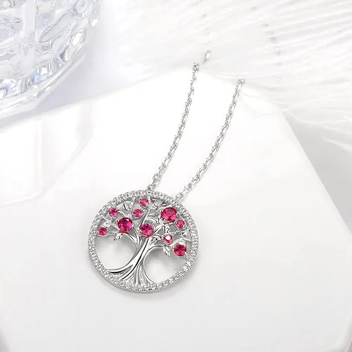Miniatura 3 de Collar de árbol de la vida para mujer, collar de perlas esmeralda piedras natales de mayo, junio, para esposa, mamá, regalos de cumpleaños