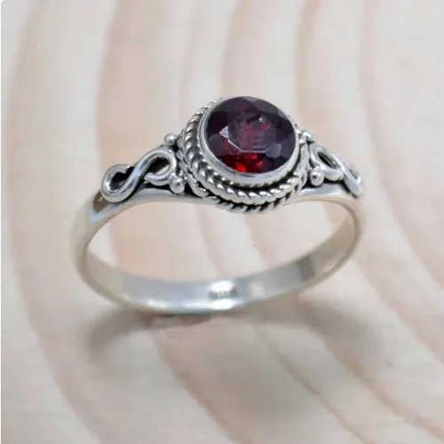 Miniatura 4 de Christmas Day Gifts Ring, Garnet ring, Solid 925 Silver Ring, Unique Design Ring, Statement Ring, Best Mother Gifts, Artisan Jewelry, Garnet