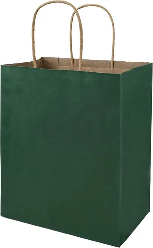 Miniatura 15 de Bolsas de papel kraft de tamaño mediano de 7.9 x 4.3 x 10 pulgadas con asas, a granel, bolsas de regalo Bagmad, para decorar a tu gusto, compras