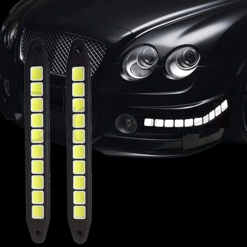 Miniatura 8 de YSY - Tira de luz LED para auto, 2 piezas, flexible, alta potencia, COB, DRL, luces antiniebla, lámpara de conducción, impermeable, blanca, 12V