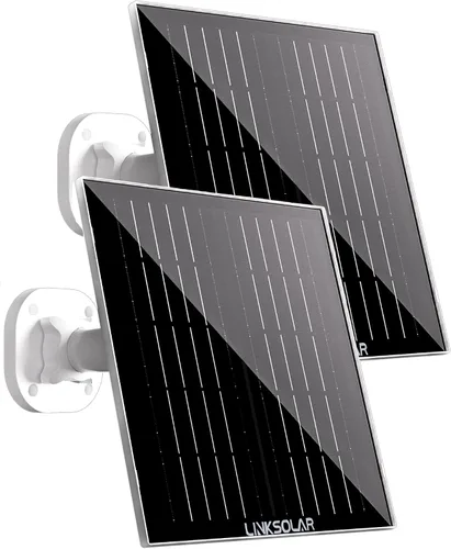 Miniatura 11 de Panel solar para cámara de seguridad, cargador solar de 3 W con enchufe de barril y puerto USB C para cámara de batería recargable al aire libre