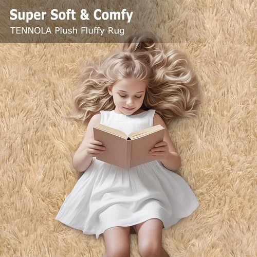Miniatura 9 de Alfombras de pasillo beige de 2 x 6 pies para dormitorio, sala de estar, alfombra de felpa suave y esponjosa, alfombra de pasillo para pasillos