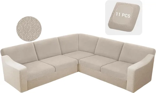 Miniatura 36 de HDCAXKJ - Fundas impermeables para cojín de sofá modular, fundas elásticas para cojín de sofá de esquina, fundas protectoras de muebles de jacquard