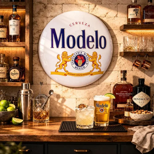 Miniatura 55 de American Art Decor Letrero de metal con forma de cúpula – Decoración retro de habitación para bar, cueva de hombre, garaje, sala