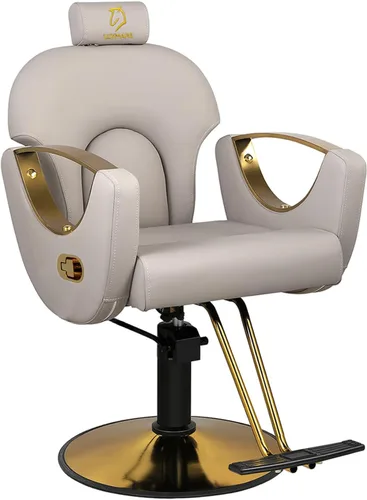 Miniatura 10 de Silla de peluquería hidráulica, sillas de salón Silla giratoria de 360 grados, altura ajustable para estilista de peluquería de salón de tatuajes