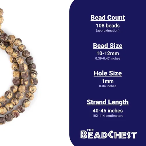 Miniatura 5 de TheBeadChest - Cuentas de oración de Buda de arcilla con hoja de oro de 0.433 in, multicolor, redonda, 40-45 pulgadas