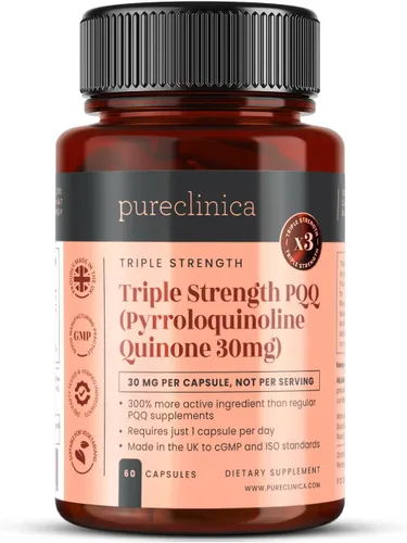 Triple Strength PQQ (pirroloquinolina quinona) - Masivo 30mg x 60 cápsulas vegetarianas - 300% más fuerte que la mayoría de nuestros competidores