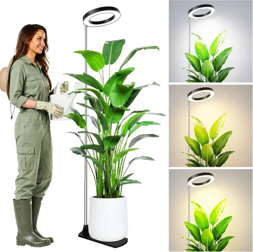 Miniatura 10 de LBW - Luces de cultivo para plantas de interior, luz de plantas de espectro completo de 144 LEDs, lámpara grande para plantas con 4 niveles Blanco
