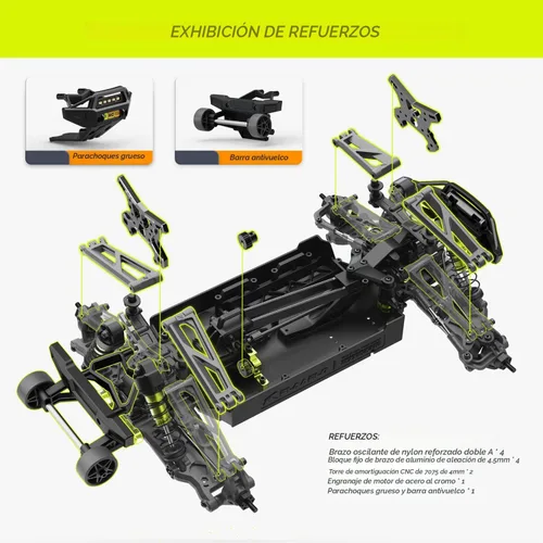 Miniatura 5 de AMORIL 1/10 RTR - Autos RC rápidos sin escobillas para adultos, camión monstruo eléctrico todoterreno de 50 mph, impermeable, de alta velocidad