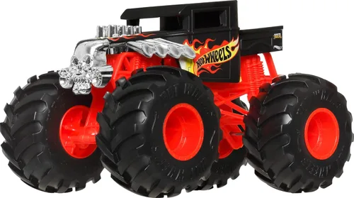 Miniatura 2 de Hot Wheels Monster Trucks, camión monstruo de gran tamaño, camión de juguete fundido a presión a escala 1:24 con ruedas gigantes y diseños geniales