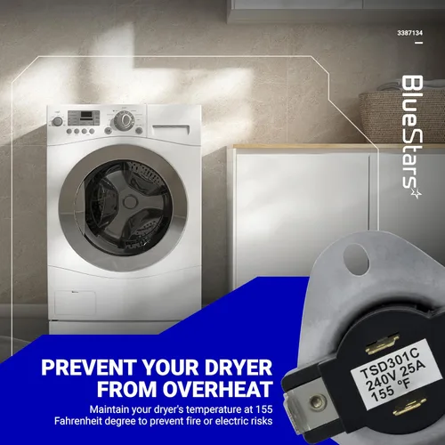 Miniatura 5 de BlueStars WP3387134 3387134 - Termostato de ciclismo para secadora - Compatible con secadores Whirlpool Kenmore - Sustituye a AP6008270 306910
