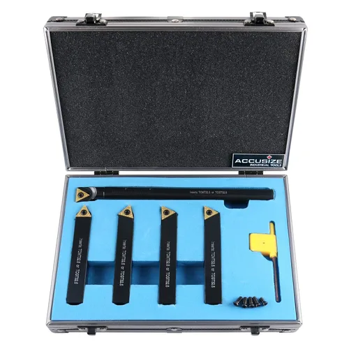Miniatura 10 de Accusize Industrial Tools Mini herramienta de torneado indexable taladrado, 1/2 pulgada Tamaño del vástago de 1/2 pulgada, utiliza insertos
