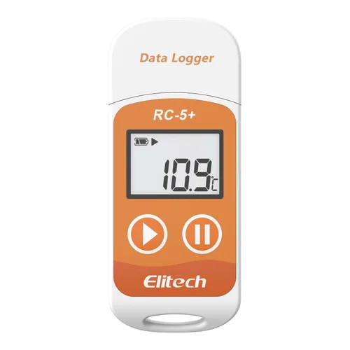 Miniatura 10 de Elitech RC-5+ Registrador de datos de temperatura USB PDF digital, grabador reutilizable, termómetro para refrigerador, 32000 puntos de alta Celsius